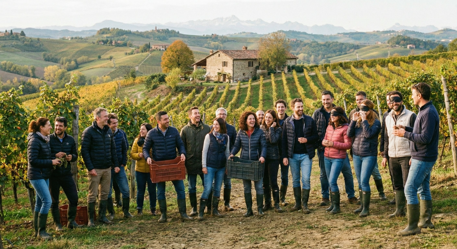 Team building in vigna nelle Langhe